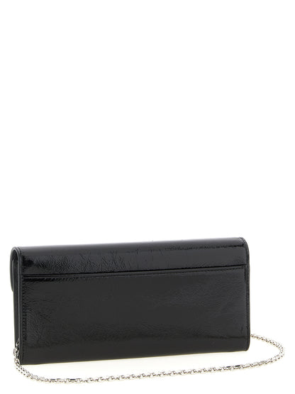 Cardholder Card Case by Roger Vivier for women in calfskin leather black features a sleek silhouette, showcasing the sleek design of the Belle Vivier Calfskin Leather Cardholder Card Case with functional card-organization for a premium look.