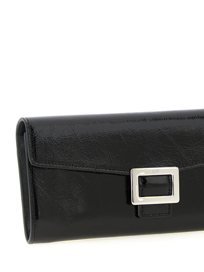 Cardholder Card Case by Roger Vivier for women in calfskin leather black features an meticulous design, elegantly showcasing the refined Belle Vivier Calfskin Leather Cardholder Card Case aesthetic while integrating sophisticated card-organization.