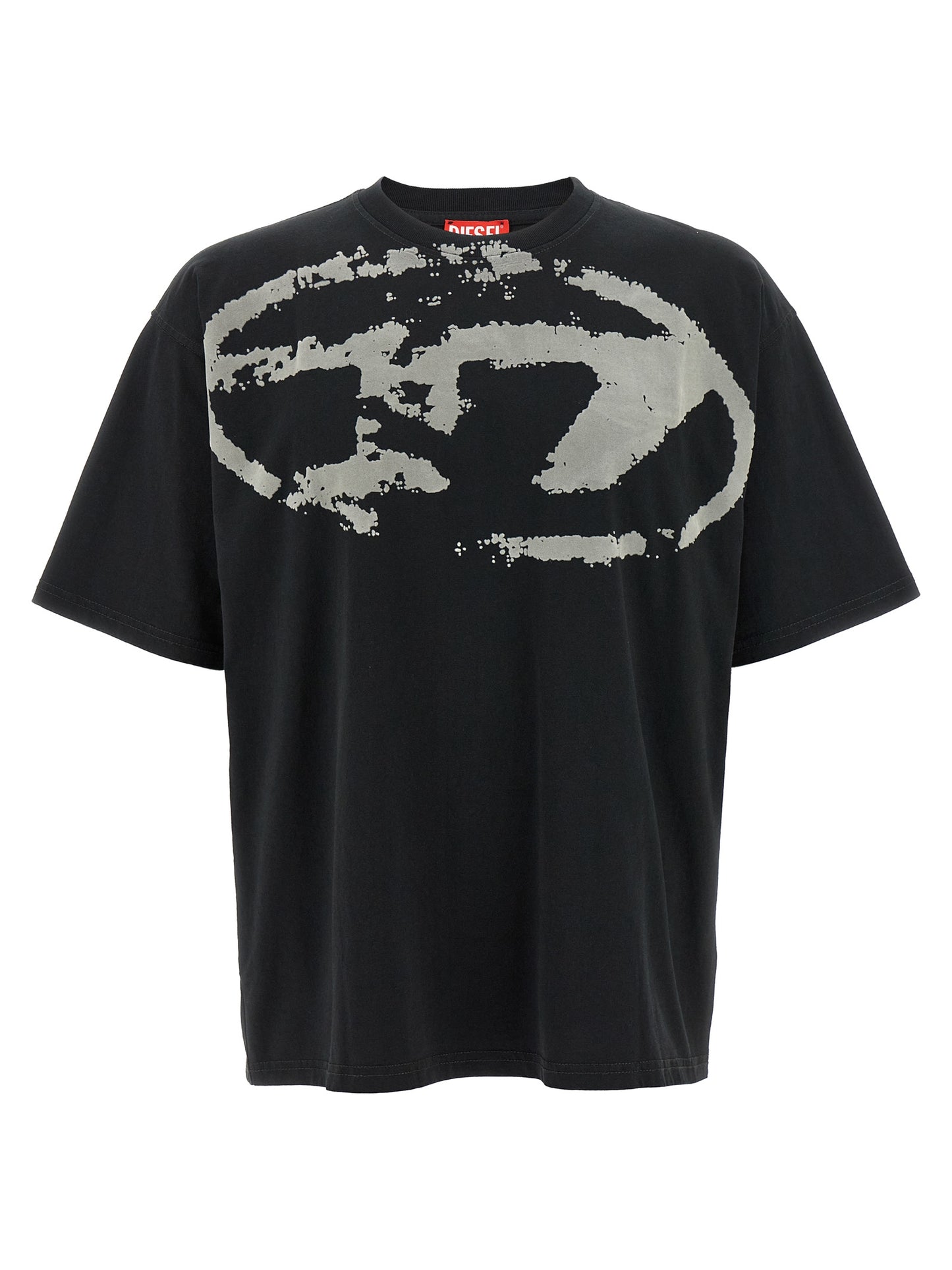 T-Shirt by Diesel for men in cotton black showcases a chic silhouette, artfully detailed with a chic crew neckline and short-sleeve for a chic finish.