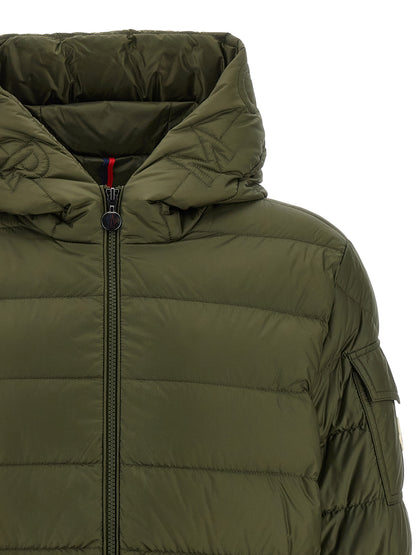 Hooded Puffer Jacket by Moncler for men in polyamide felt & goose-down bicolour & green features an on trend silhouette, showcasing refined pockets, hooded & insulated and a sophisticated hooded neckline for a truly on trend finish.