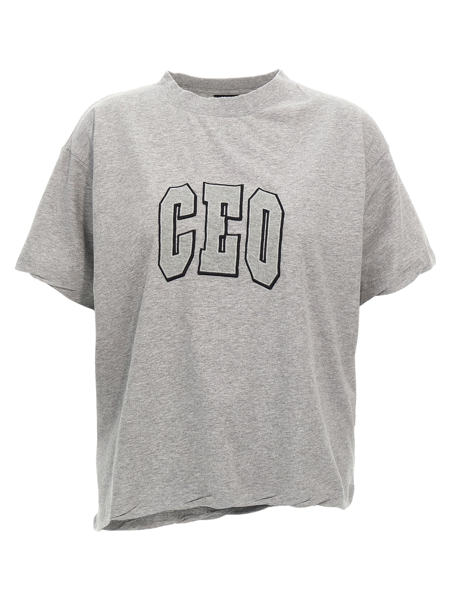 T-Shirt by Balenciaga for women in cotton gray showcases a chic silhouette, artfully detailed with a chic crew neckline and for a chic finish.