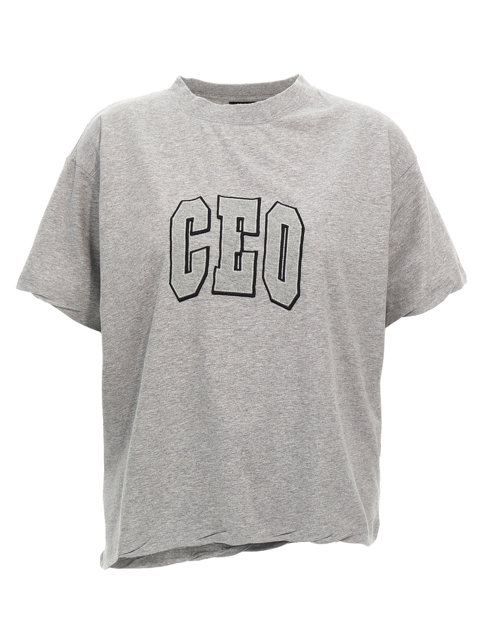 T-Shirt by Balenciaga for women in cotton gray showcases a chic silhouette, artfully detailed with a chic crew neckline and for a chic finish.
