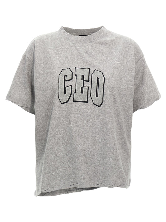 T-Shirt by Balenciaga for women in cotton gray showcases a chic silhouette, artfully detailed with a chic crew neckline and for a chic finish.