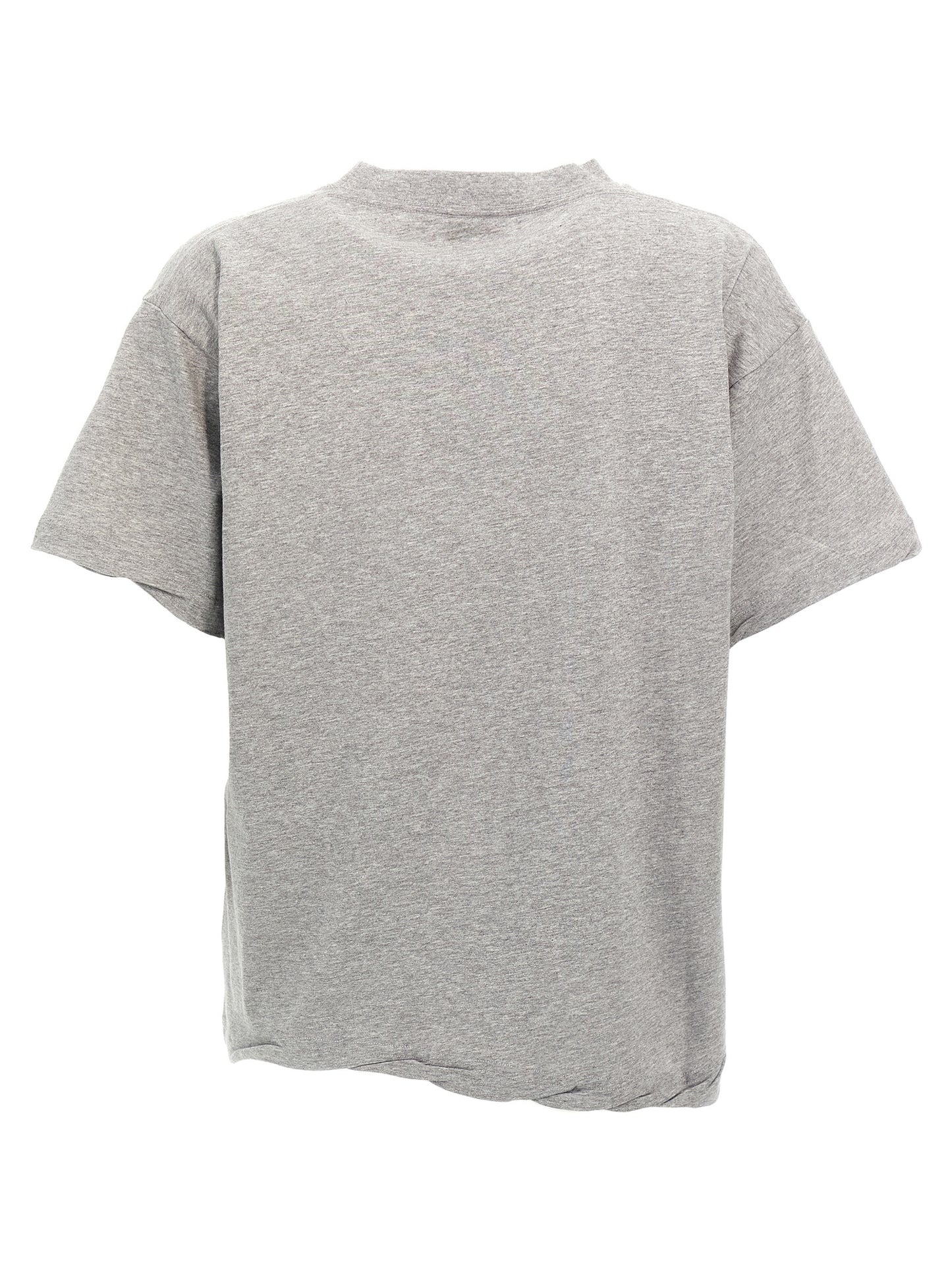 T-Shirt by Balenciaga for women in cotton gray features an edgy silhouette, meticulously detailed with a sophisticated and crew neckline for a truly edgy finish.