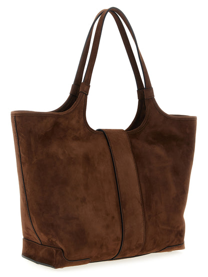 Shopper Tote Bag by Roger Vivier for women in viscose & synthetic fur brown & signature features an jet-set-ready silhouette, showcasing the Viv Viscose & Synthetic Fur Shopper Tote Bag design with a secure flap, magnetic & buckle, ample , and versatile adjustable-strap & handle.