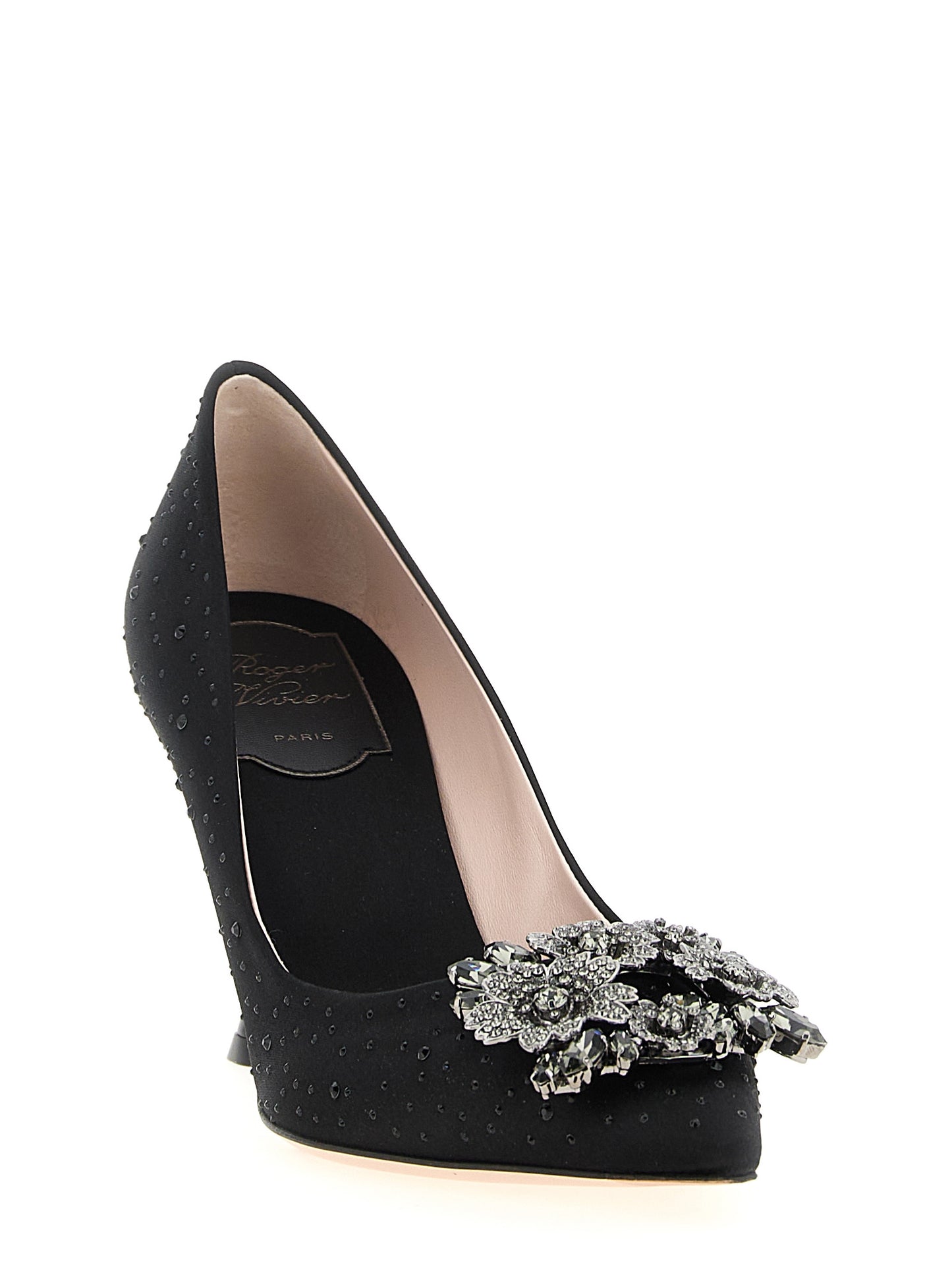 This High-Heel Pumps Heels by Roger Vivier for women in silk satin viscose & leather black presents a effortlessly chic silhouette from the Efflorescence Women's Silk Satin Viscose & Leather High-Heel Pumps Heels collection, featuring a effortlessly chic high-heel and effortlessly chic pointed toe style.