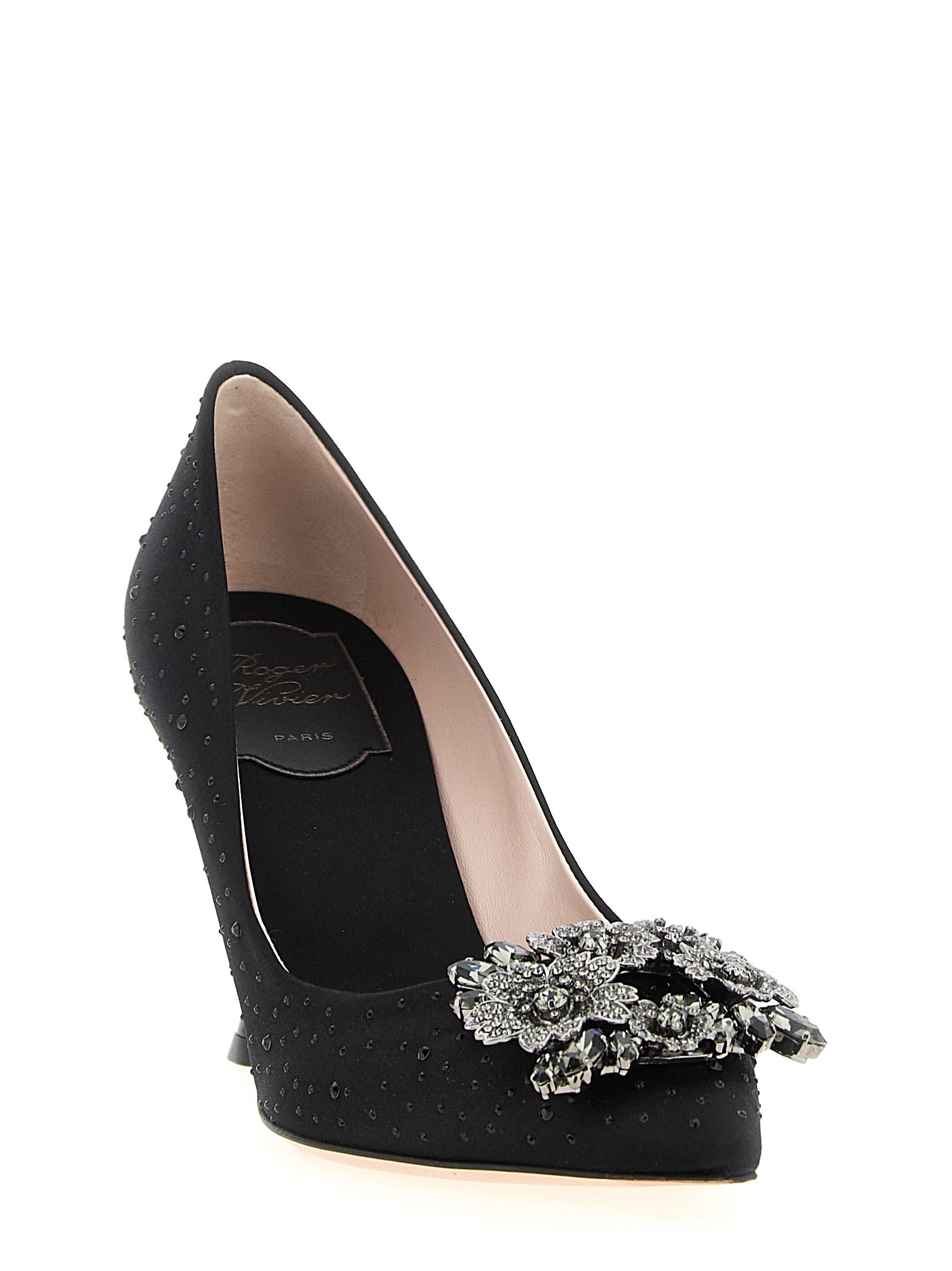 This High-Heel Pumps Heels by Roger Vivier for women in silk satin viscose & leather black presents a effortlessly chic silhouette from the Efflorescence Women's Silk Satin Viscose & Leather High-Heel Pumps Heels collection, featuring a effortlessly chic high-heel and effortlessly chic pointed toe style.