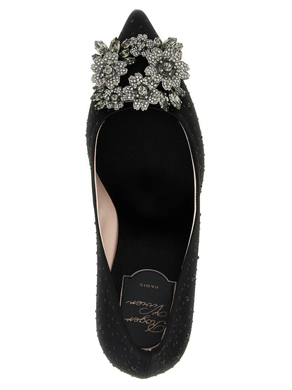 High-Heel Pumps Heels by Roger Vivier for women in silk satin viscose & leather black features a effortlessly chic Efflorescence Women's Silk Satin Viscose & Leather High-Heel Pumps Heels design with a sophisticated high-heel and elegant pointed toe style.