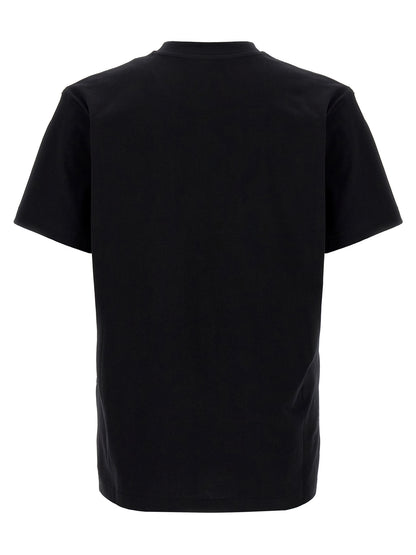 T-Shirt by Moschino for men in cotton bicolour, black, white & print showcases a unassuming silhouette, artfully detailed with a refined crew neckline and unassuming for a sophisticated, contemporary look.