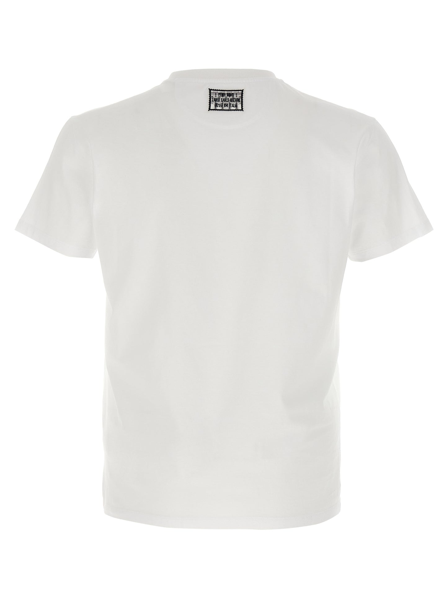 T-Shirt by Fendi for men in cotton canvas white showcases a fashionable silhouette, elegantly detailed with a fashionable and crew neckline for a sophisticated, high-fashion look.
