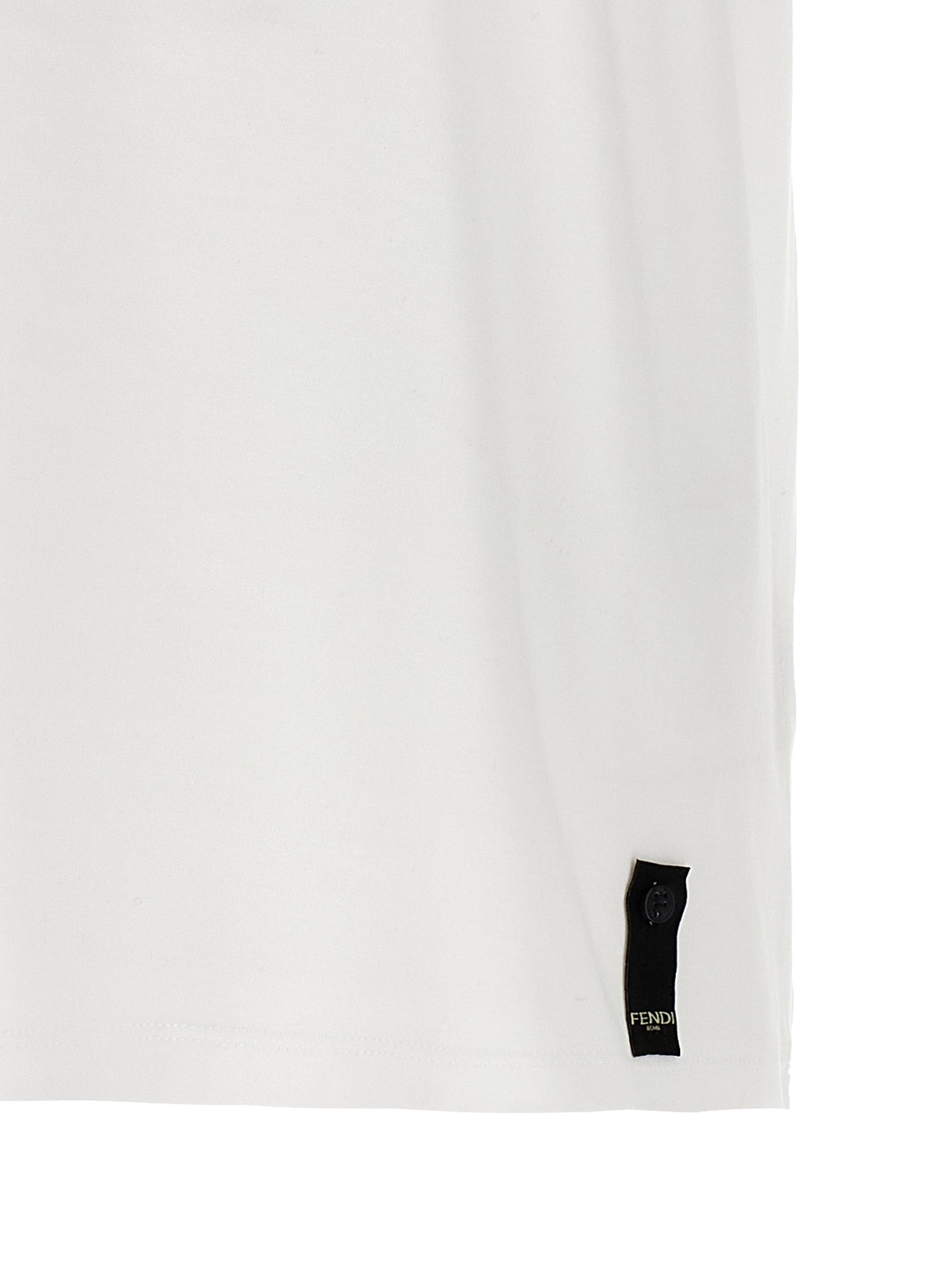 T-Shirt by Fendi for men in cotton canvas white features a plush silhouette, showcasing a sophisticated and for a truly plush finish.