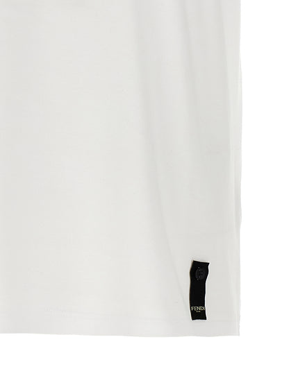 T-Shirt by Fendi for men in cotton canvas white features a plush silhouette, showcasing a sophisticated and for a truly plush finish.