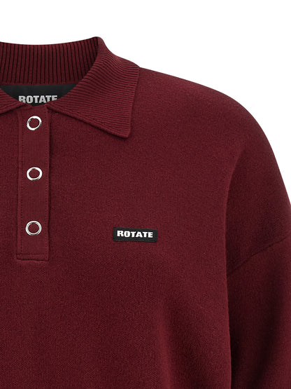 Polo Shirt by ROTATE BIRGER CHRISTENSEN for women in mohair polyester & merino wool bordeaux & signature features a eye catching silhouette, showcasing a refined and for a eye catching finish.