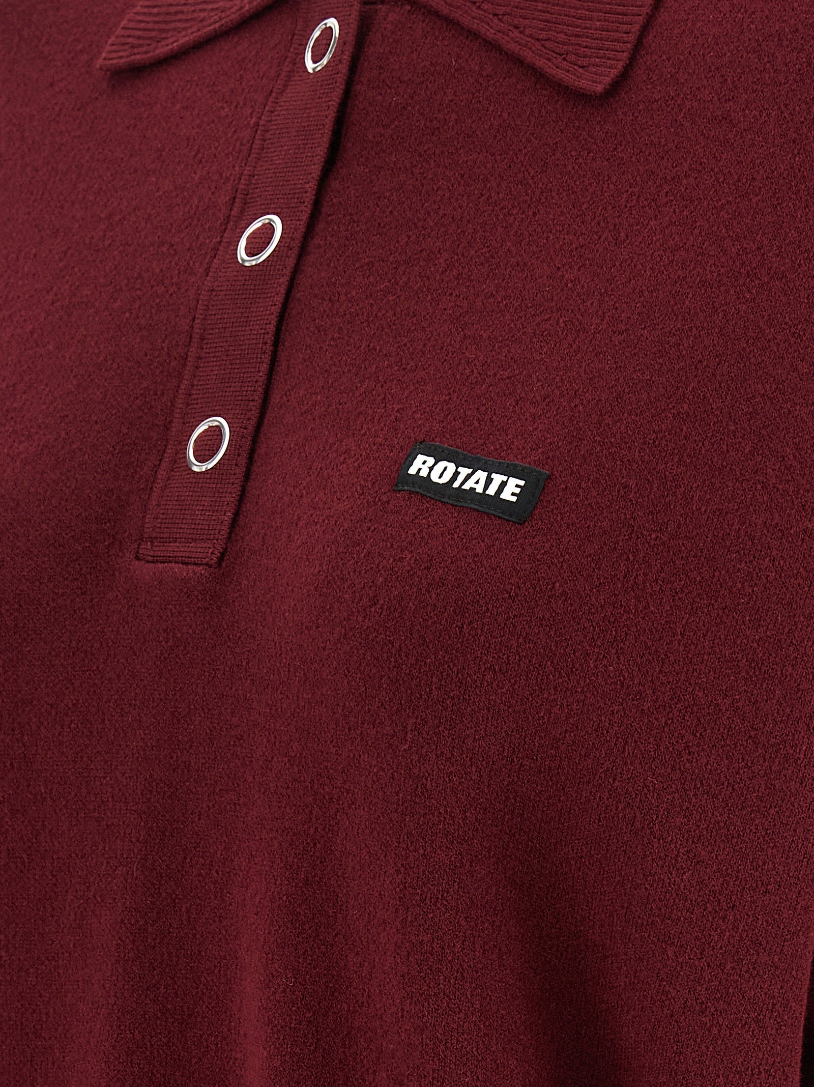 Polo Shirt by ROTATE BIRGER CHRISTENSEN for women in mohair polyester & merino wool bordeaux & signature presents a distinguished silhouette, showcasing a sophisticated and distinguished for a truly distinguished finish.
