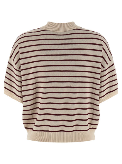 This Polo Shirt by ROTATE BIRGER CHRISTENSEN for women in mohair polyester & merino wool multicolor, patterned & striped presents a flawless silhouette, showcasing flawless detailing and a refined for a truly flawless aesthetic.