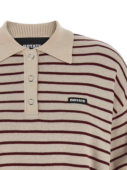 Polo Shirt by ROTATE BIRGER CHRISTENSEN for women in mohair polyester & merino wool multicolor, patterned & striped presents a sleek silhouette, featuring a refined and for a sleek finish.