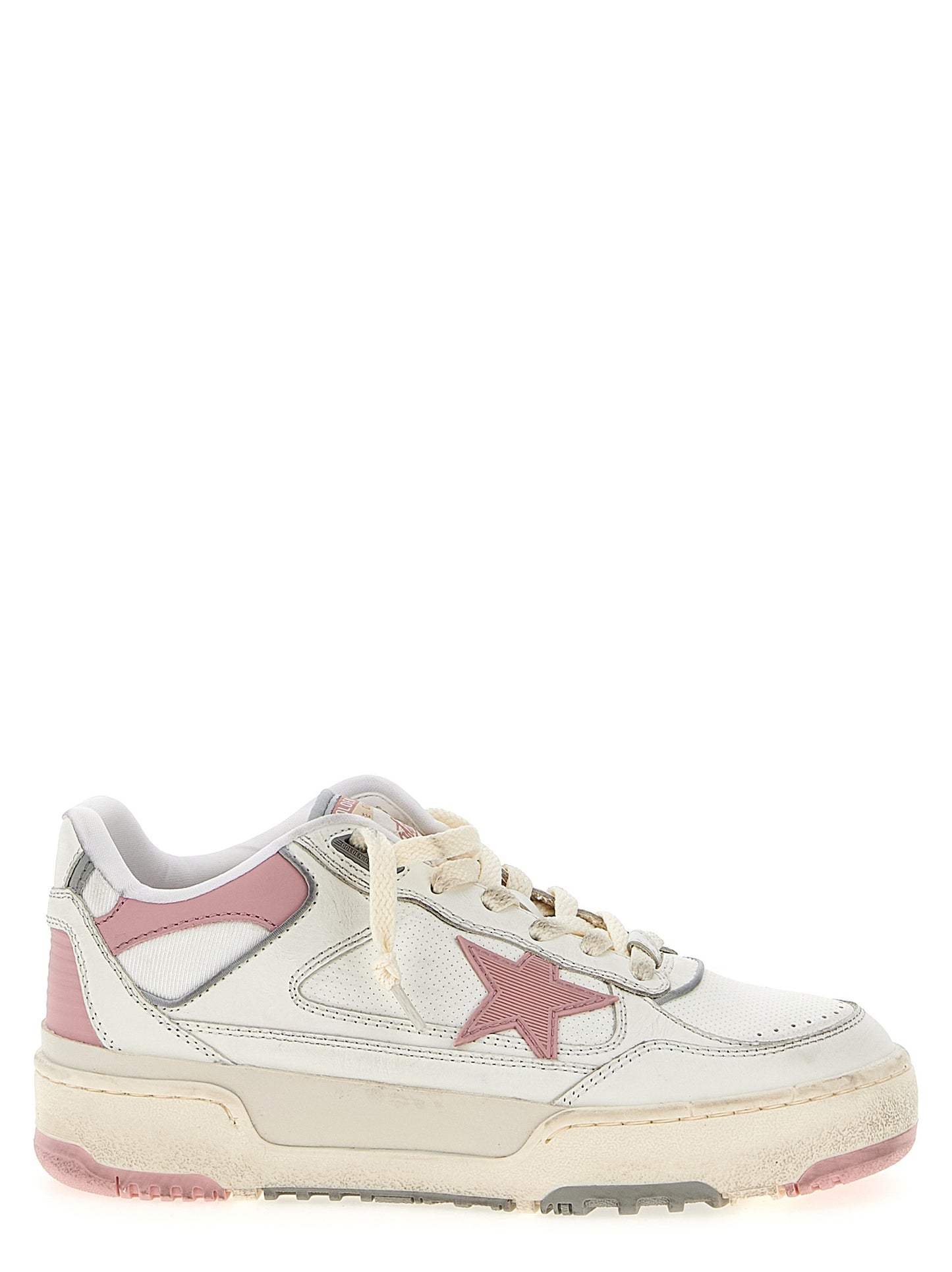 Athletic Sneakers by Golden Goose for women in tu polyester polyurethane suede leather multicolor & pink showcases an impeccable silhouette, defined by an impeccable athletic style design that perfectly captures the essence of the Star Women's Athletic TU Polyester Polyurethane Suede Leather Sneakers.