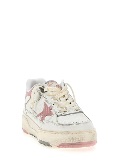 Athletic Sneakers by Golden Goose for women in tu polyester polyurethane suede leather multicolor & pink features an timeless silhouette from the Star Women's Athletic TU Polyester Polyurethane Suede Leather Sneakers collection, showcasing a timeless athletic style for a timeless look.