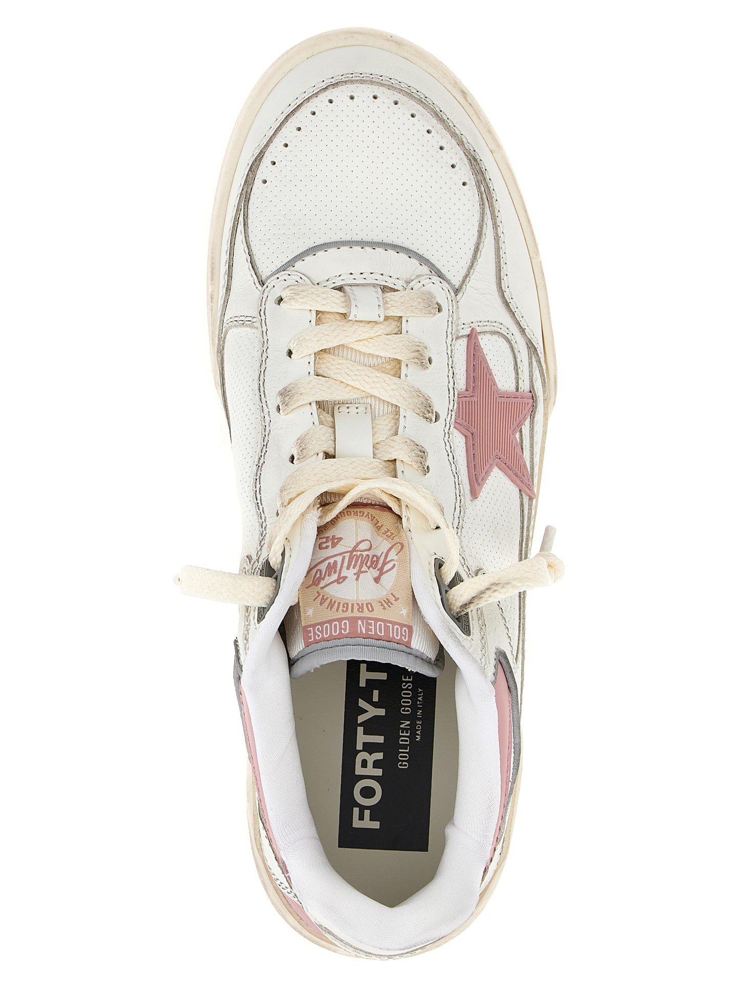 Athletic Sneakers by Golden Goose for women in tu polyester polyurethane suede leather multicolor & pink features an timeless silhouette from the Star Women's Athletic TU Polyester Polyurethane Suede Leather Sneakers collection, showcasing a timeless athletic style for a timeless look.