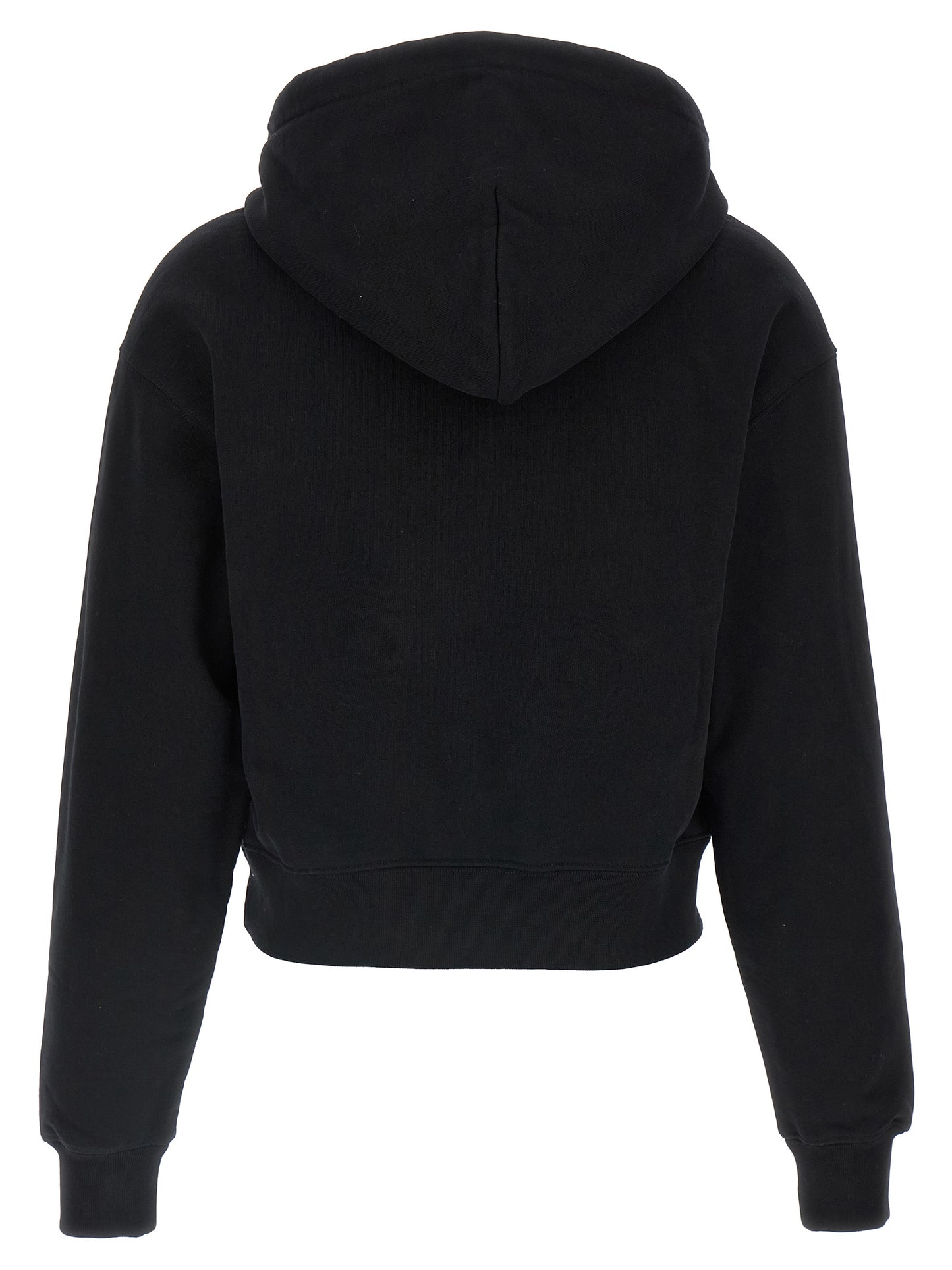 Sweatshirt Hoodie by Jacquemus for women in cotton black features a slouchy chic silhouette, detailed with a slouchy chic and a signature hooded neckline for an elevated aesthetic.