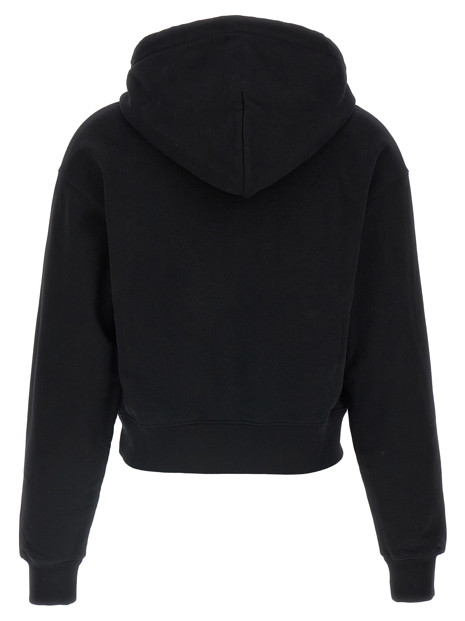 Sweatshirt Hoodie by Jacquemus for women in cotton black features a slouchy chic silhouette, detailed with a slouchy chic and a signature hooded neckline for an elevated aesthetic.