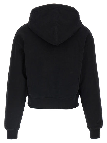 Sweatshirt Hoodie by Jacquemus for women in cotton black features a slouchy chic silhouette, detailed with a slouchy chic and a signature hooded neckline for an elevated aesthetic.