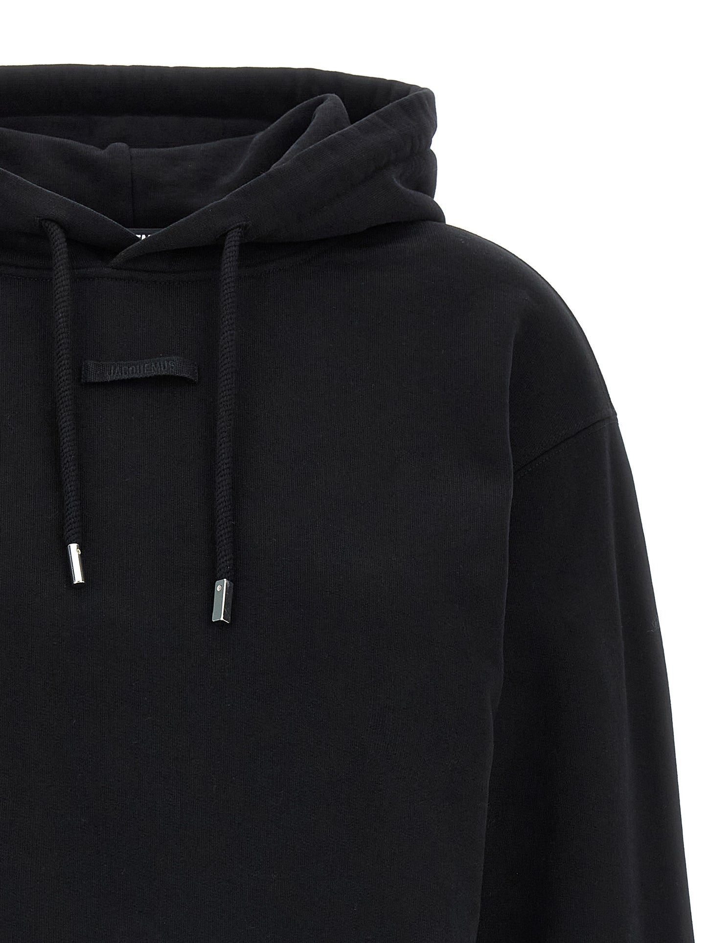 Sweatshirt Hoodie by Jacquemus for women in cotton black features an luminous silhouette, showcasing a sophisticated hooded neckline and for a truly luminous look.