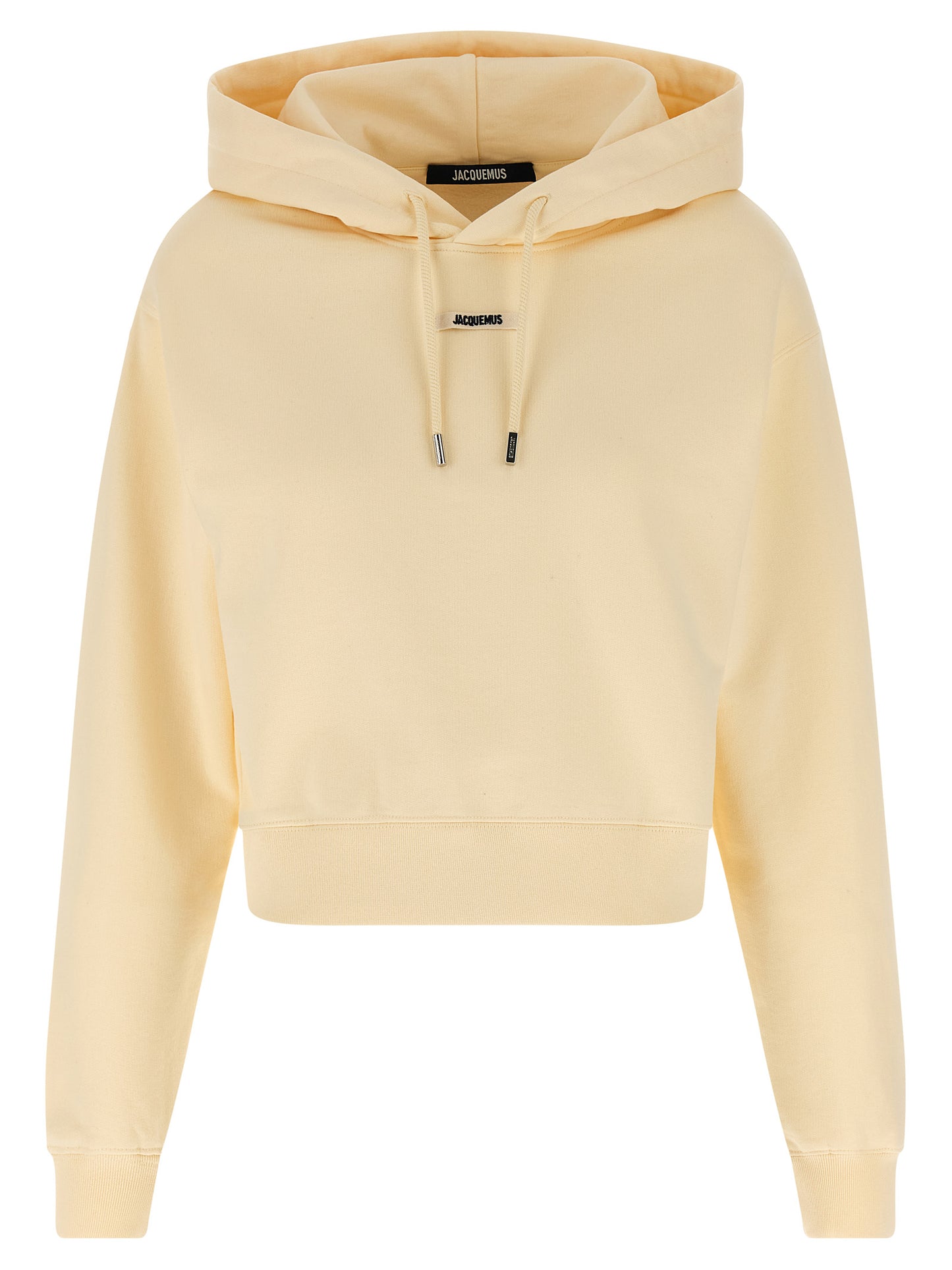 Sweatshirt Hoodie by Jacquemus for women in cotton beige features a slouchy chic silhouette, detailed with a slouchy chic and a signature hooded neckline for an elevated aesthetic.