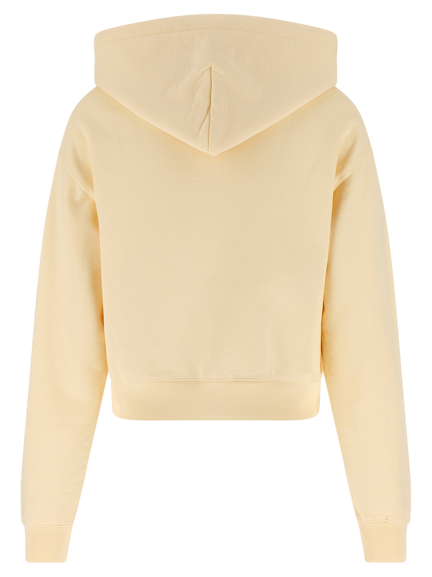 Sweatshirt Hoodie by Jacquemus for women in cotton beige features an dramatic silhouette, showcasing a sophisticated hooded neckline and dramatic for a refined, modern aesthetic.