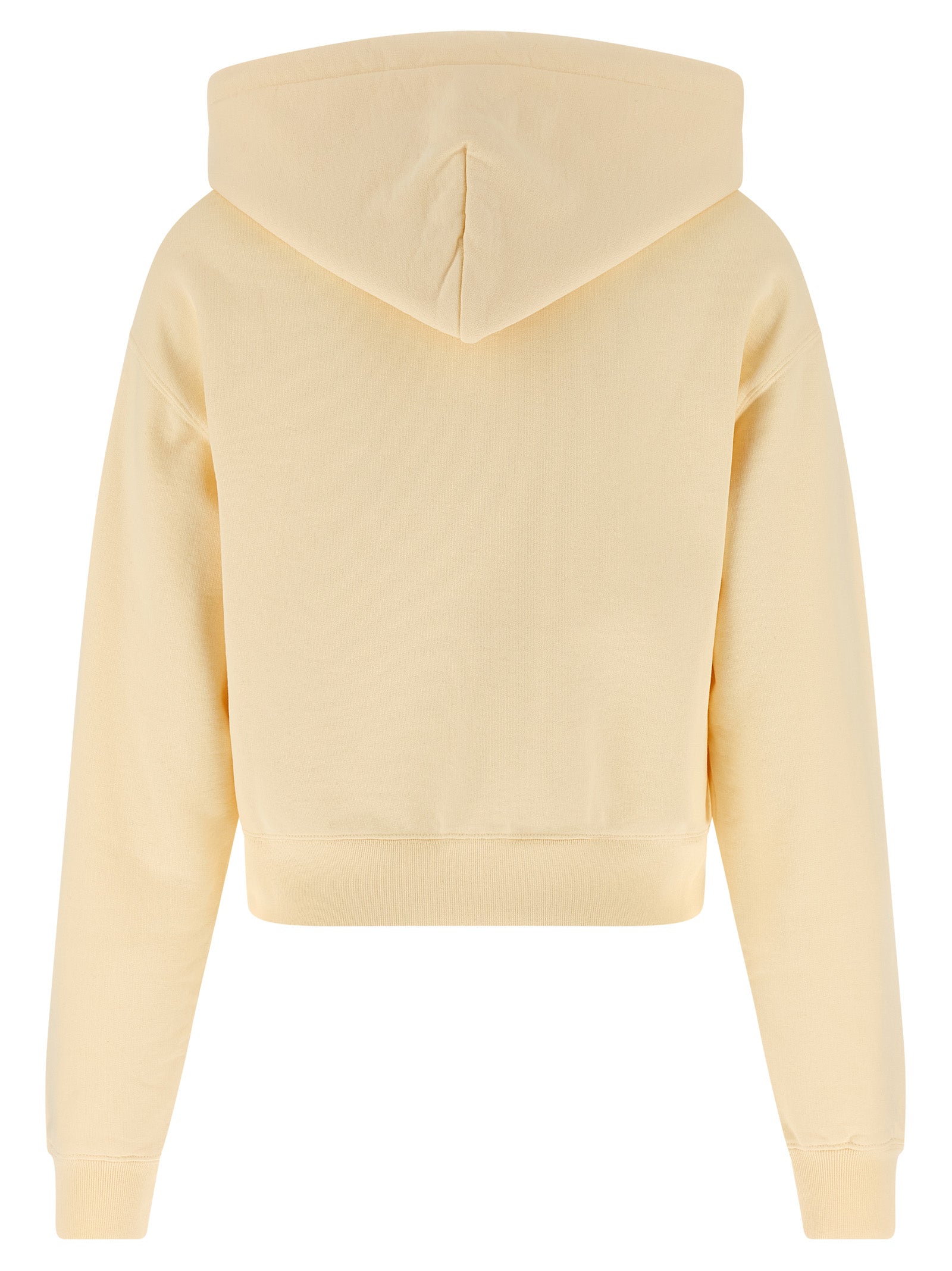 Sweatshirt Hoodie by Jacquemus for women in cotton beige features an dramatic silhouette, showcasing a sophisticated hooded neckline and dramatic for a refined, modern aesthetic.