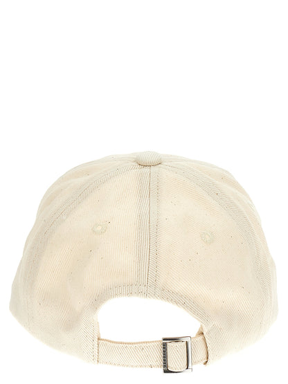 Baseball Cap by Jacquemus for unisex in cotton canvas white features a distinguished silhouette, showcasing the distinguished design of the Cotton Canvas Baseball Cap for a sophisticated, elevated look.