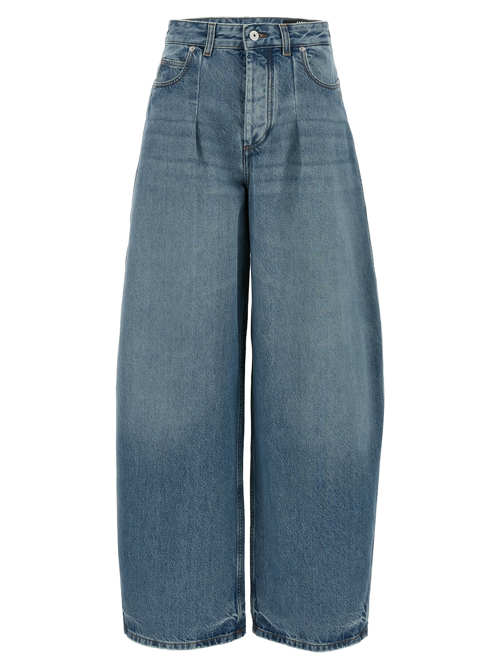 Jeans by Jacquemus for women in denim cotton light-blue features an sartorial and long with a high rise cut for a sartorial finish.