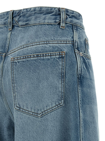 Jeans by Jacquemus for women in denim cotton light-blue features an refined tailoring silhouette, showcasing a premium with a high rise and long cut for a refined tailoring look.