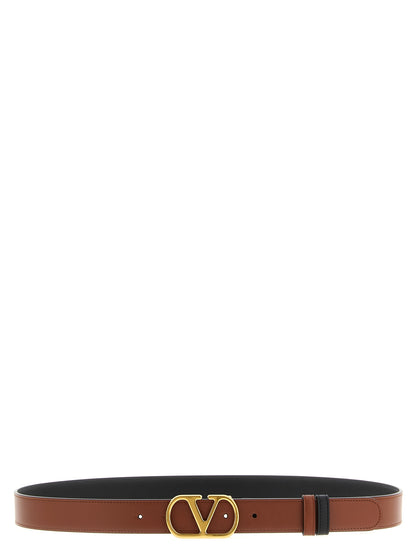 Belt by Valentino Garavani for men in bos taurus calfskin leather multicolor & signature presents a artisanal silhouette from the V Logo Bos Taurus Calfskin Leather Belt collection, showcasing an artisanal design and refined craftsmanship for a artisanal look.