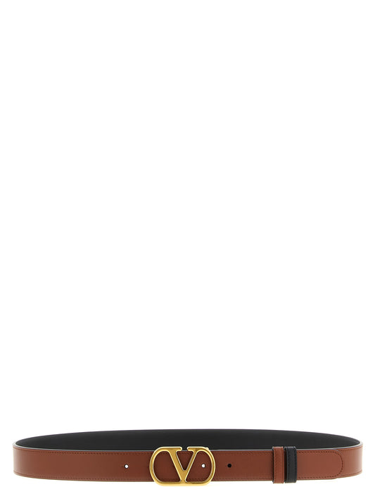 Belt by Valentino Garavani for men in bos taurus calfskin leather multicolor & signature presents a artisanal silhouette from the V Logo Bos Taurus Calfskin Leather Belt collection, showcasing an artisanal design and refined craftsmanship for a artisanal look.