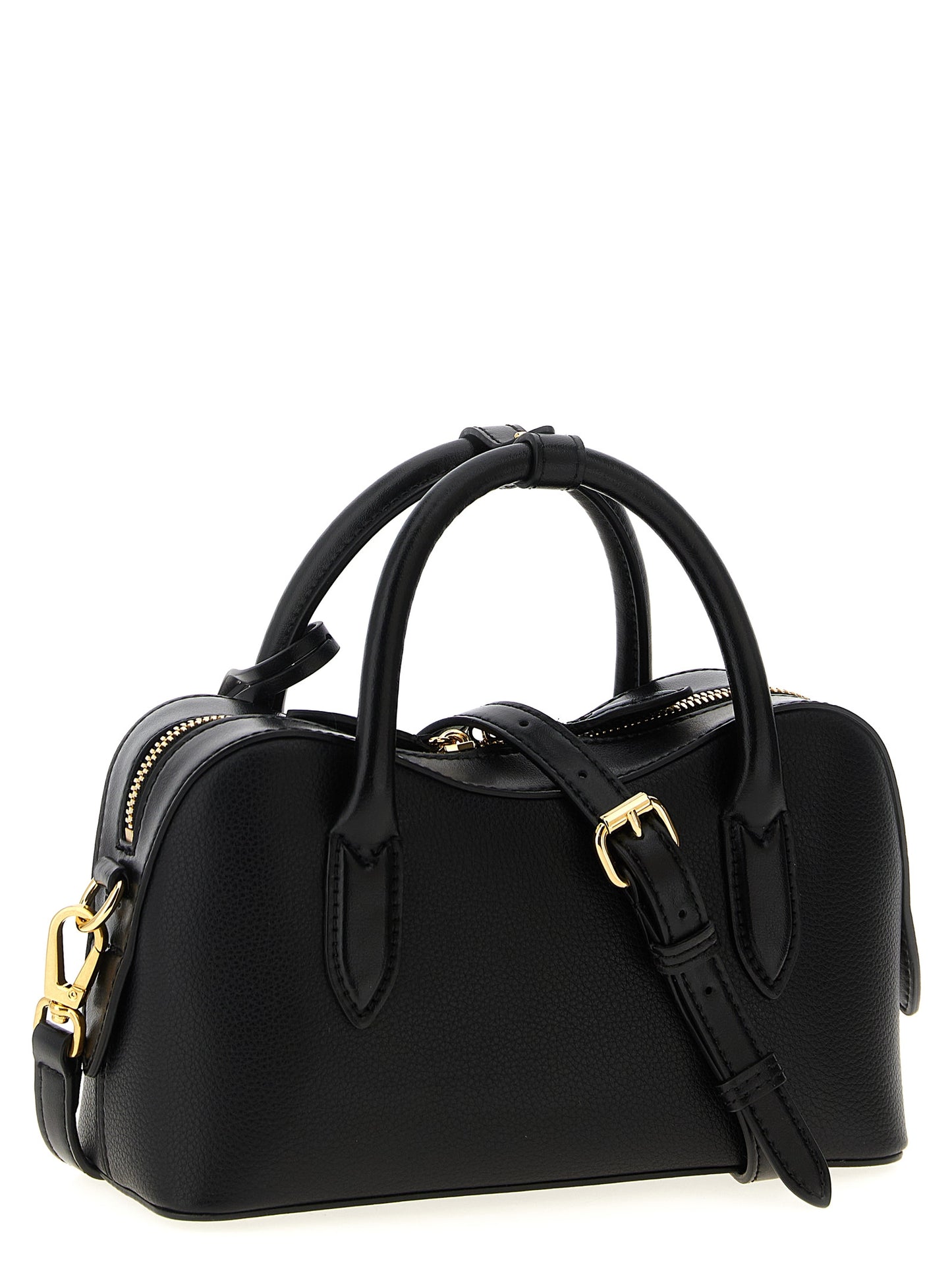 Crossbody Handbag by Stella McCartney for women in polyamide polyurethane leather black features a versatile chic silhouette, meticulously detailed with a secure zipper, ample , and versatile crossbody-strap, shoulder-strap, adjustable-strap & handle.