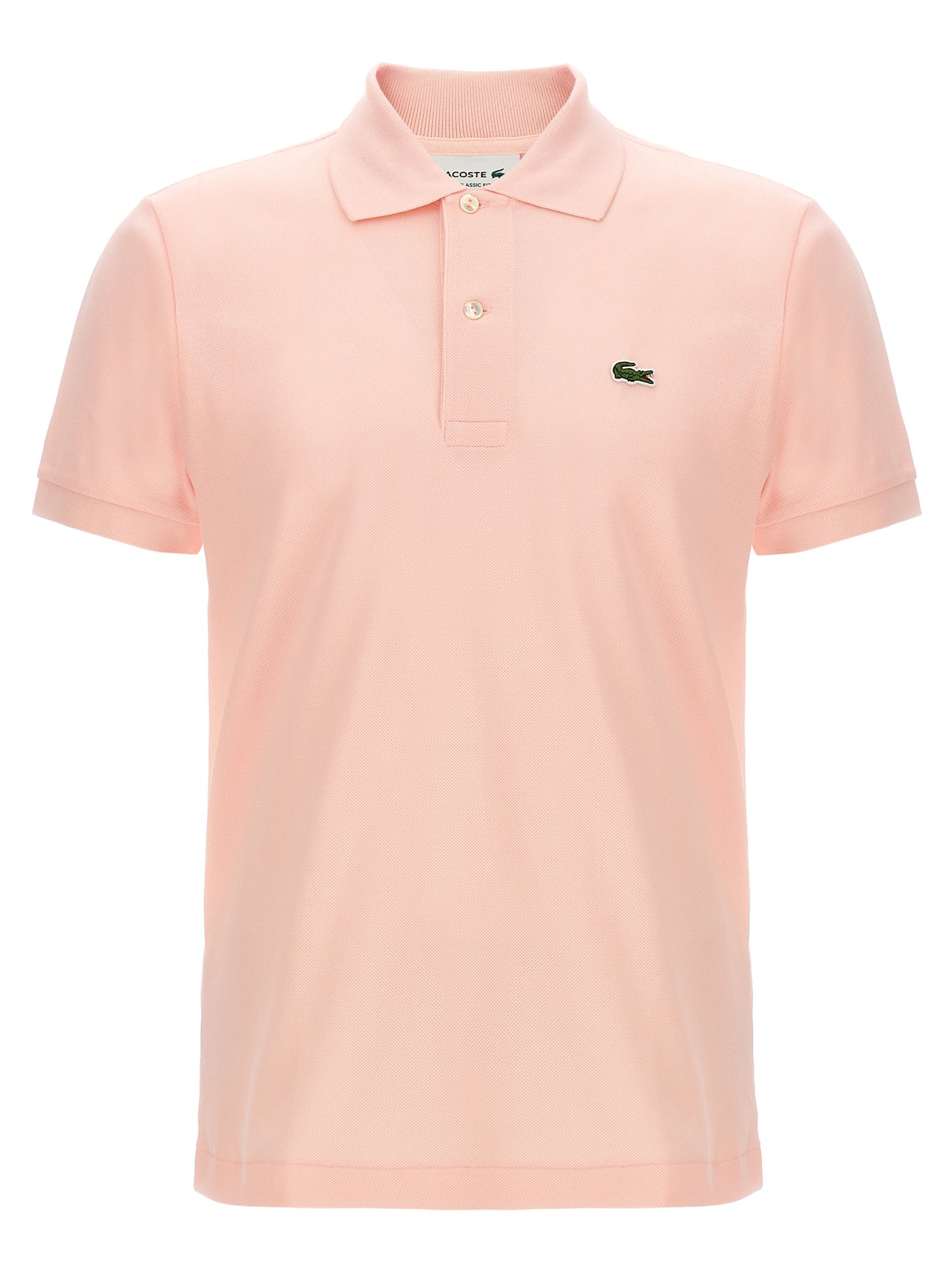 Polo Shirt by Lacoste for men in cotton multicolor, pink & signature presents a sleek silhouette, featuring a refined and short-sleeve for a sleek finish.