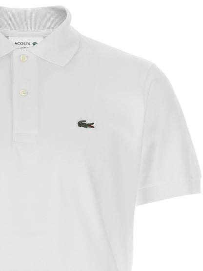Polo Shirt by Lacoste for men in cotton white presents a sleek silhouette, featuring a refined and for a sleek finish.