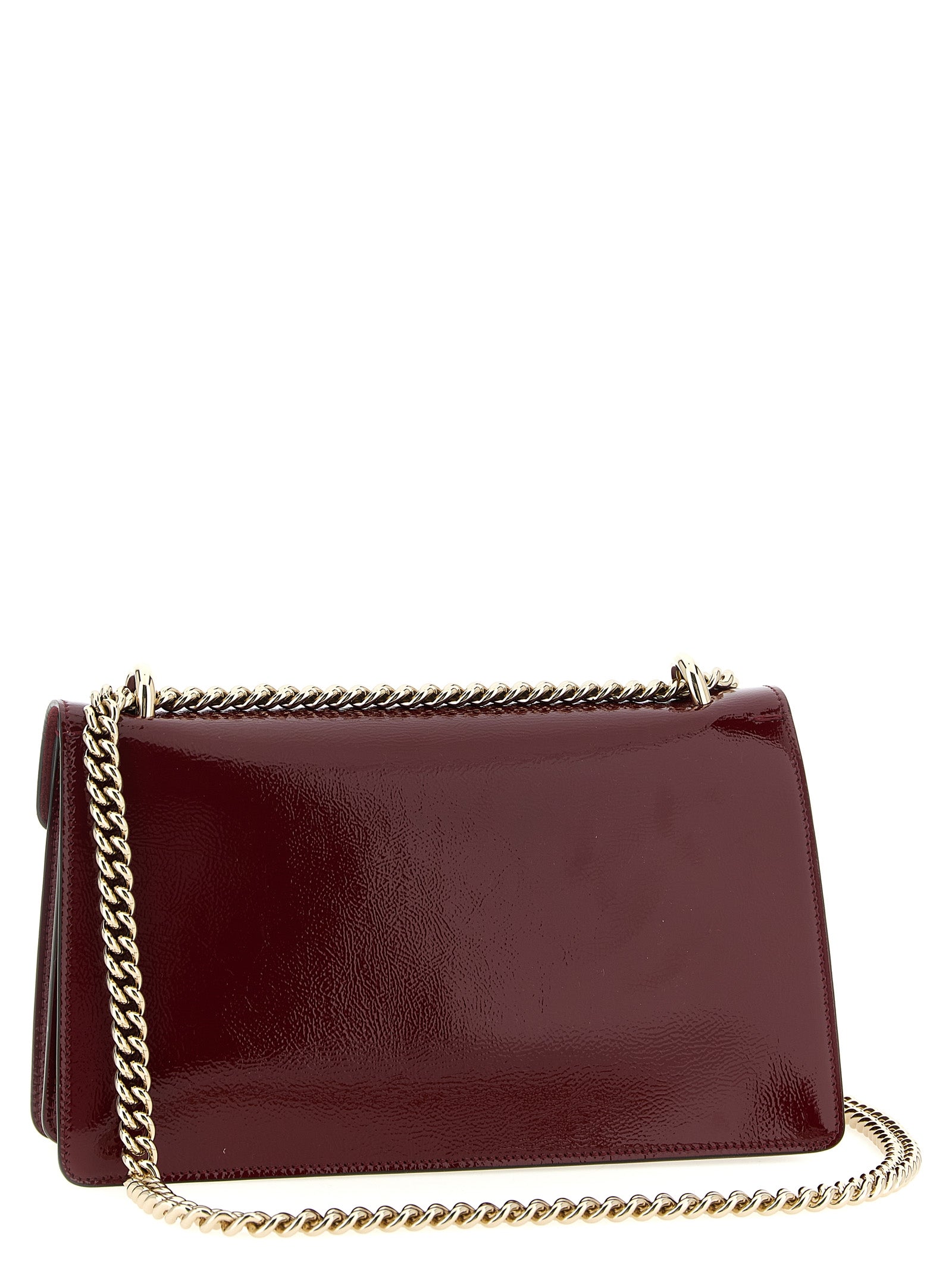 Medium Shoulder Flap Bag by Gucci for women in calfskin leather multicolor & red features an effortlessly chic silhouette with a secure flap, ample , and versatile shoulder-strap for effortlessly chic everyday luxury.