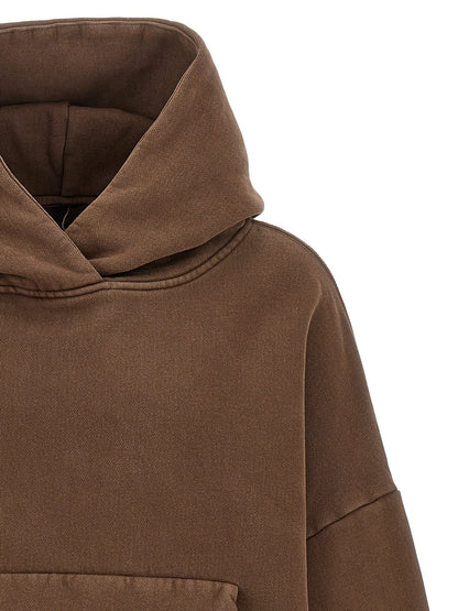 Sweatshirt Hoodie by Entire Studios for men in cotton brown features an dramatic silhouette, showcasing a sophisticated hooded neckline and dramatic for a refined, modern aesthetic.