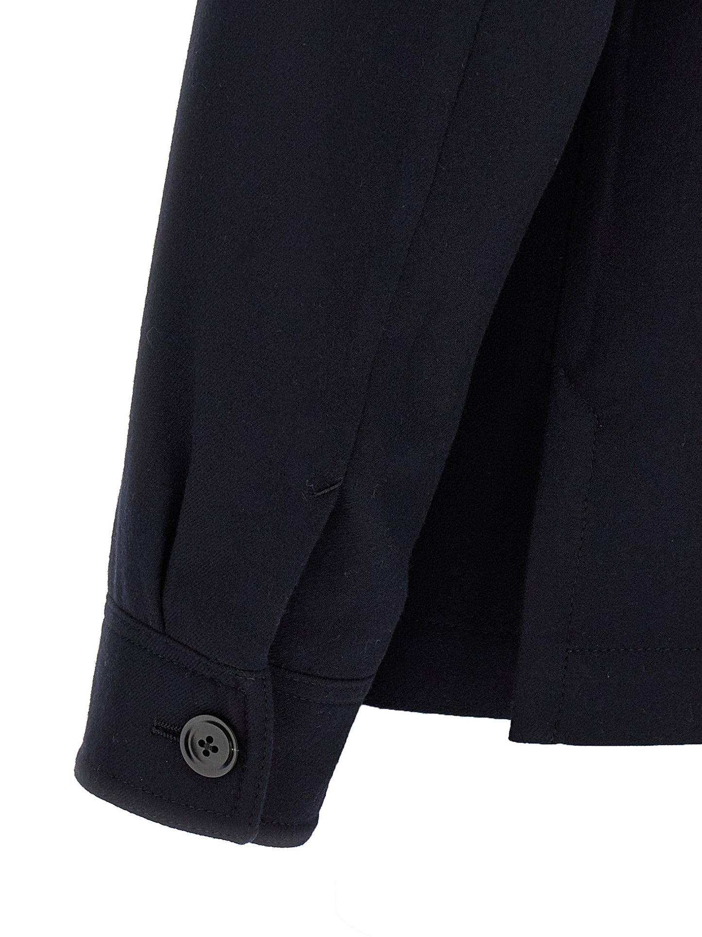 Overshirt by Tom Ford for men in wool & silk blue, featuring a nuanced and nuanced for a sophisticated finish.
