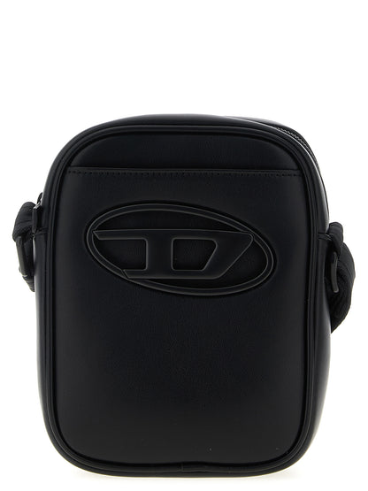 Crossbody Oval Handbag by Diesel for women in polyurethane leather black & signature features an multi-faceted design with a secure zipper, ample , and versatile crossbody-strap, shoulder-strap & adjustable-strap for a multi-faceted finish.