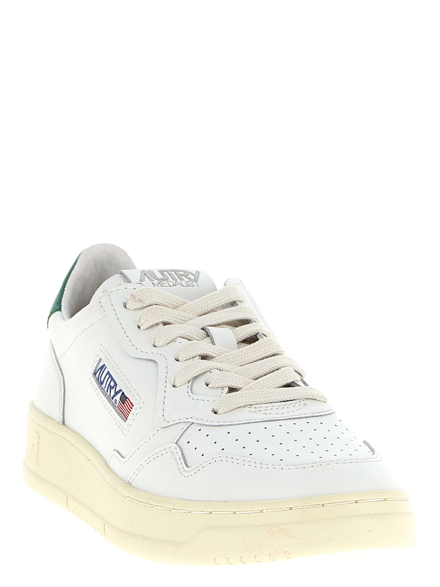 Autry Men's Low Top Goatskin Leather Sneakers - Bicolour Green