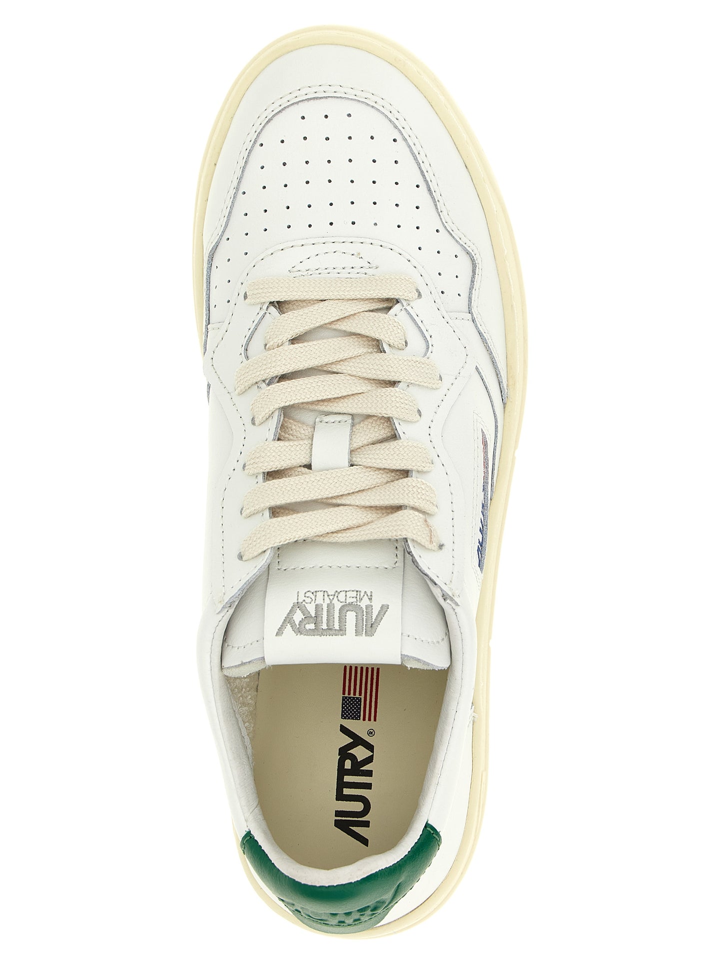 Autry Men's Low Top Goatskin Leather Sneakers - Bicolour Green