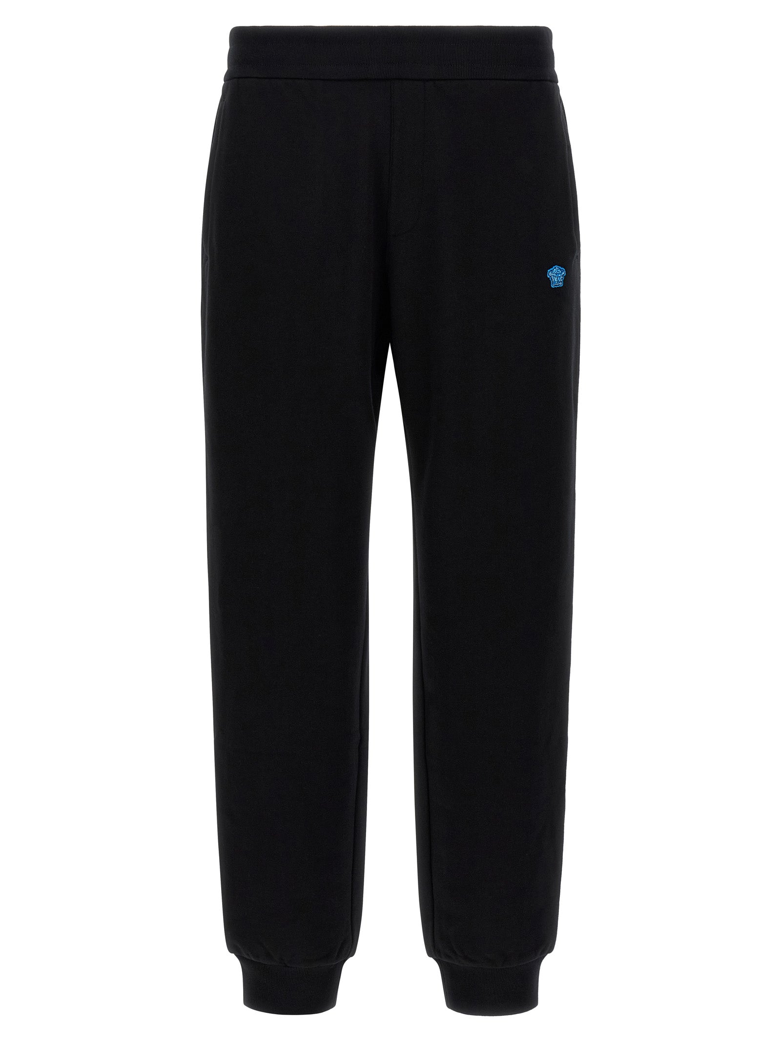 Joggers by Versace for men in cotton black & signature features a polished silhouette with a polished , reaching a polished long and finished with a polished .