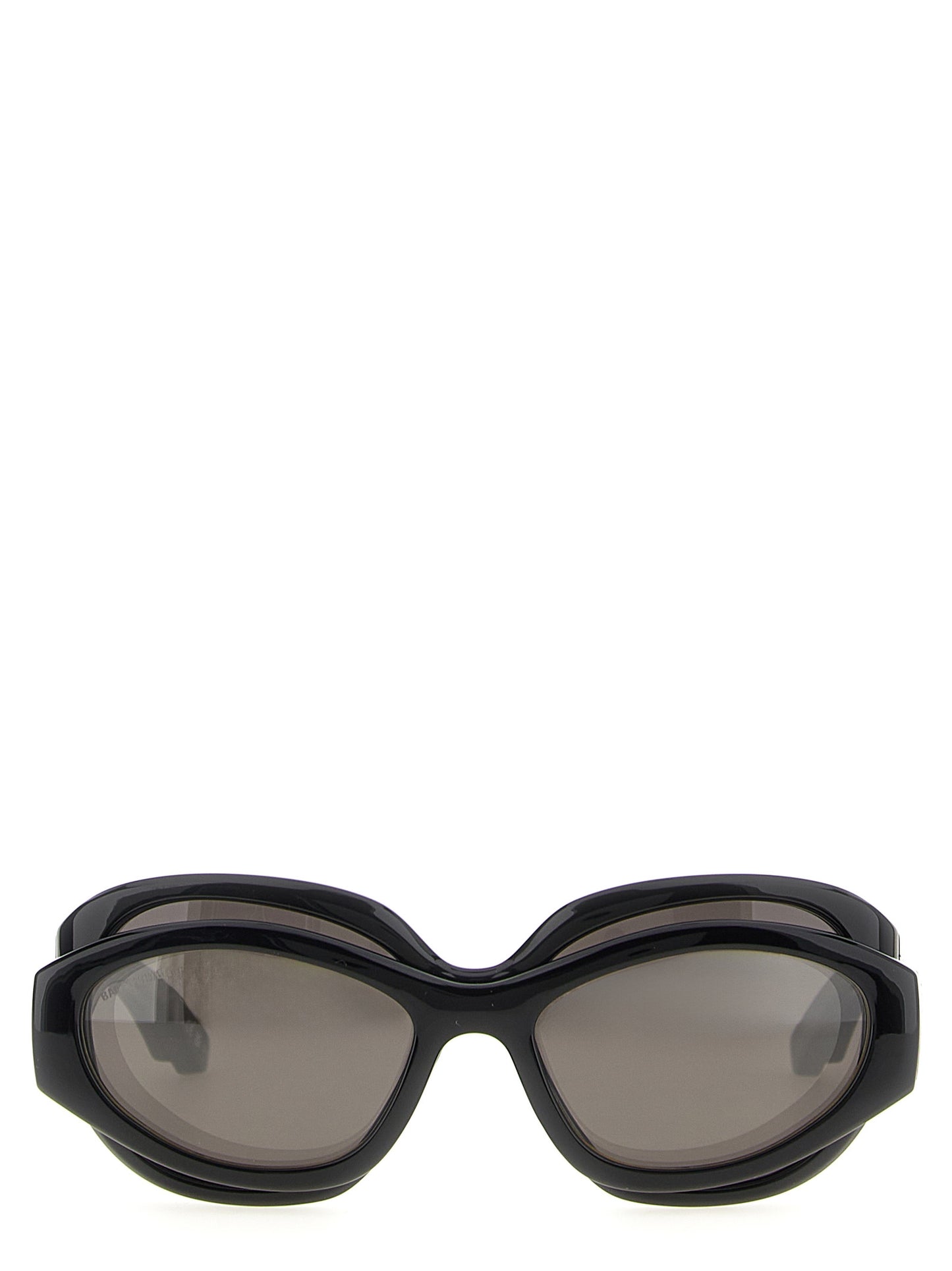 Sunglasses by Balenciaga for women in viscose cotton canvas & lambskin leather black features an timeless round frame design with black coloured frame frames and for a timeless finish.