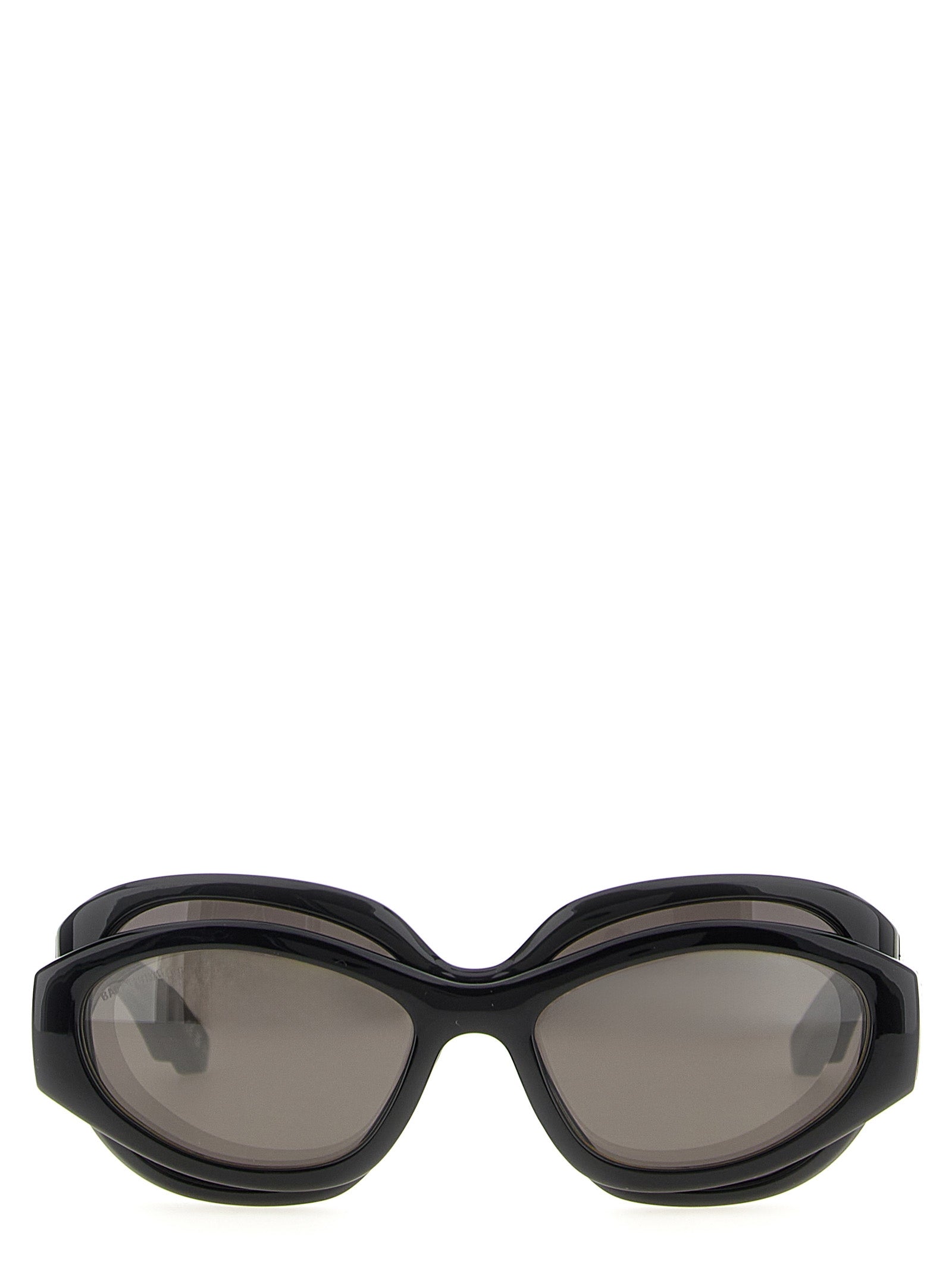 Sunglasses by Balenciaga for women in viscose cotton canvas & lambskin leather black features an timeless round frame design with black coloured frame frames and for a timeless finish.