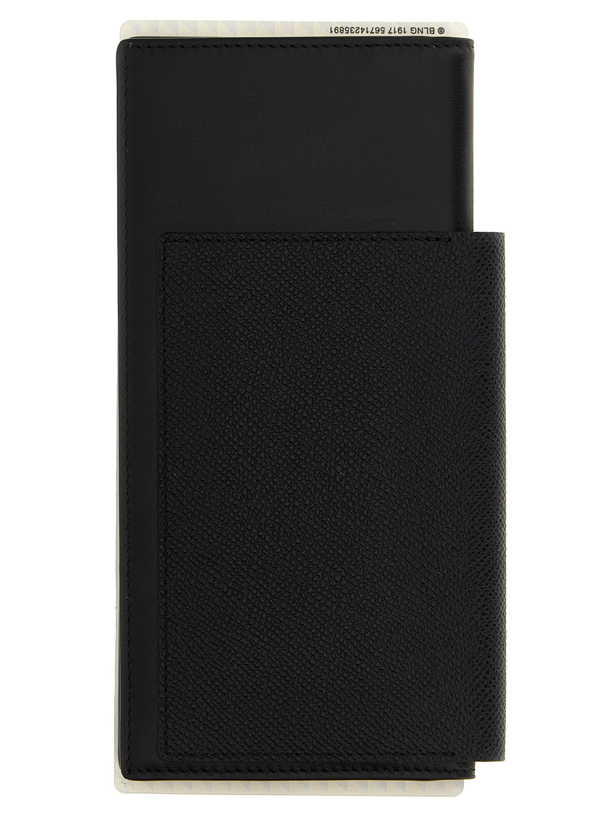 Balenciaga Leather & Cashmere Wallet - Black