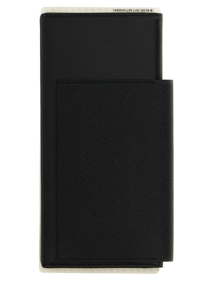 Balenciaga Leather & Cashmere Wallet - Black