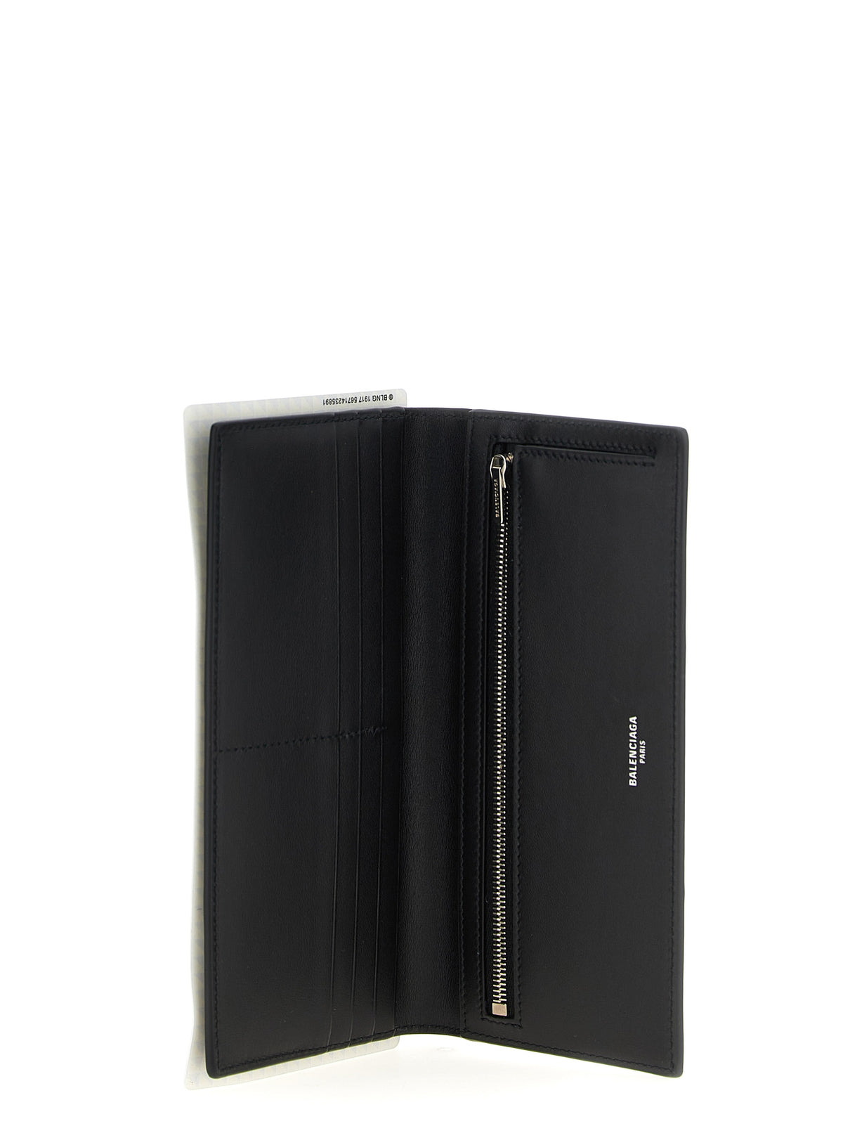 Balenciaga Leather & Cashmere Wallet - Black